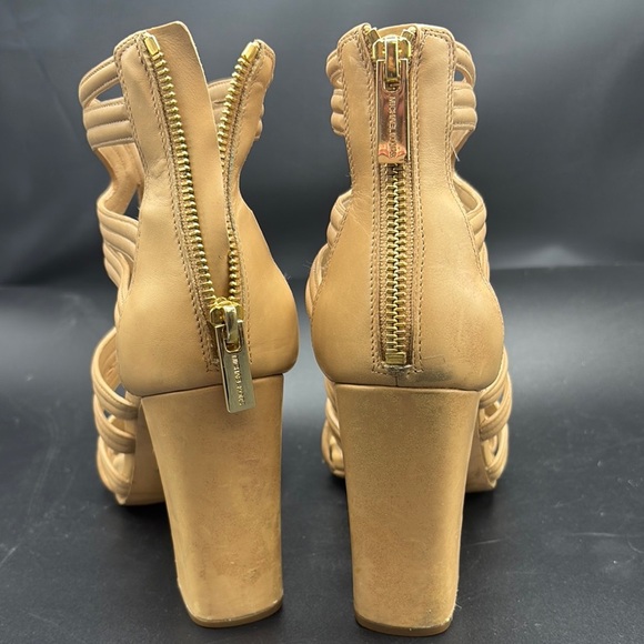 Michael Kors Tan Heeled Sandals with Strappy Design - Picture 6 of 7